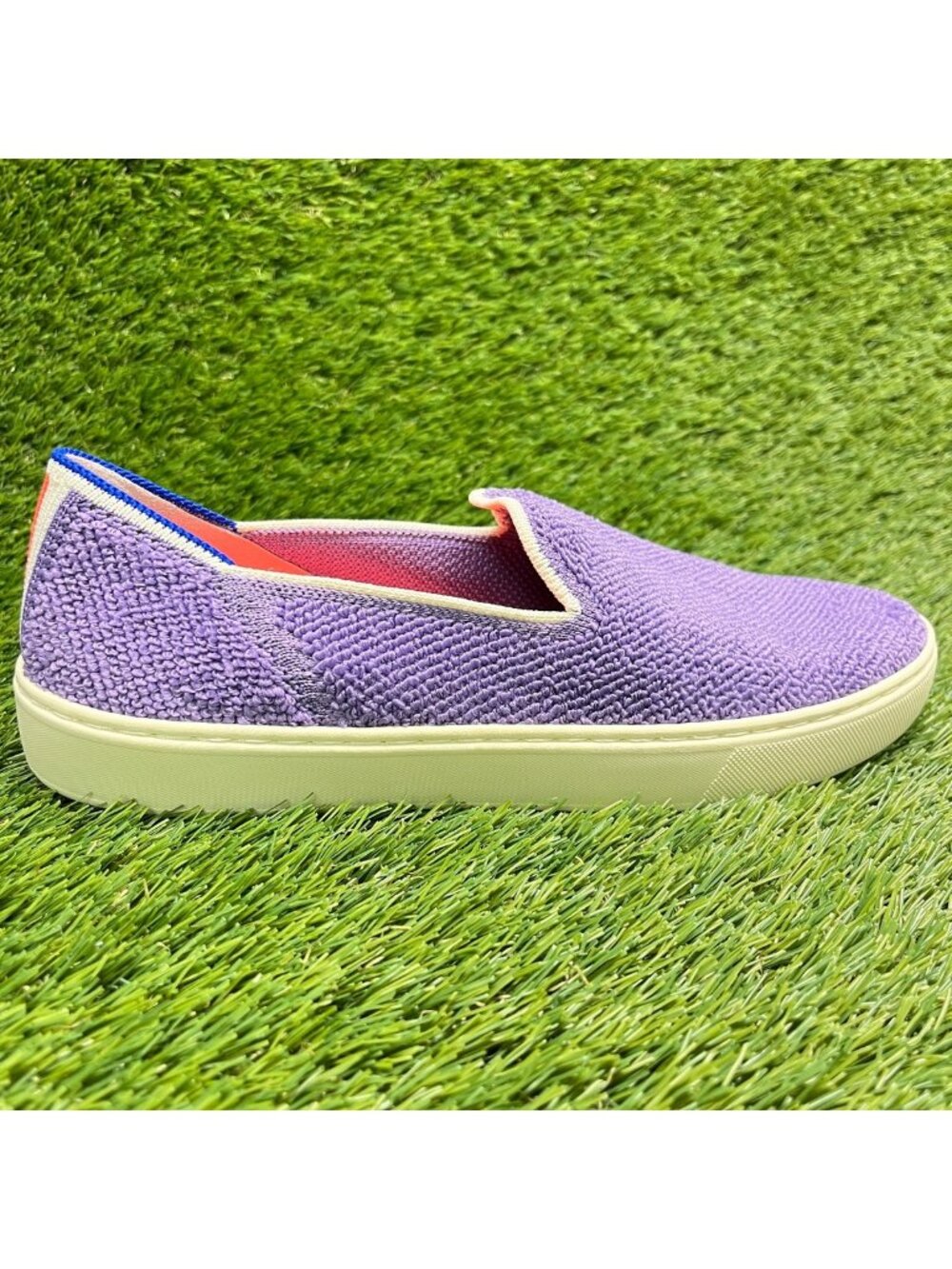 Rothy's The Sneaker Womens Size 9 Terry Purple Casual Walking Slip On Shoes